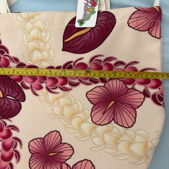 Floral Cream Canvas Tote Bag - Picture 5 of 5